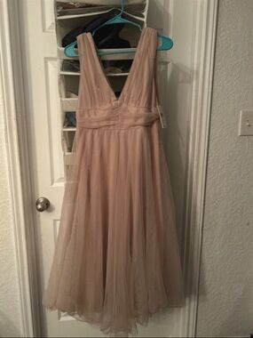 Blush Tulle V-Neck Cocktail Dress Alice Elle